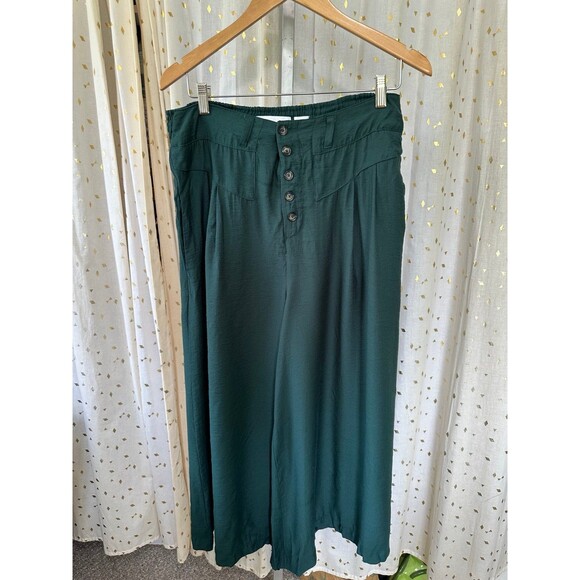 Anthropologie Ett:Twa High-Waisted Wide Leg Crop Trousers Palazzo Lucerne Pants - Picture 2 of 7